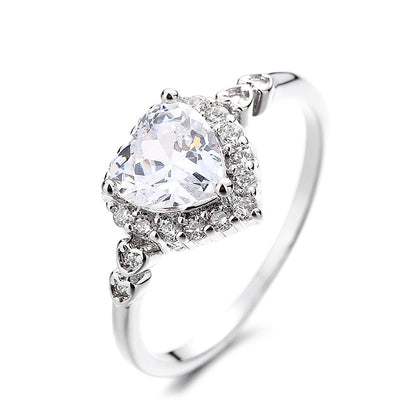 Sterling Silver Engagement Heart Ring With PreciosaÂ® Crystals - RUN THE STREETS COLLABORATIVE