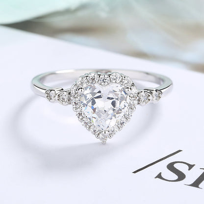 Sterling Silver Engagement Heart Ring With PreciosaÂ® Crystals - RUN THE STREETS COLLABORATIVE