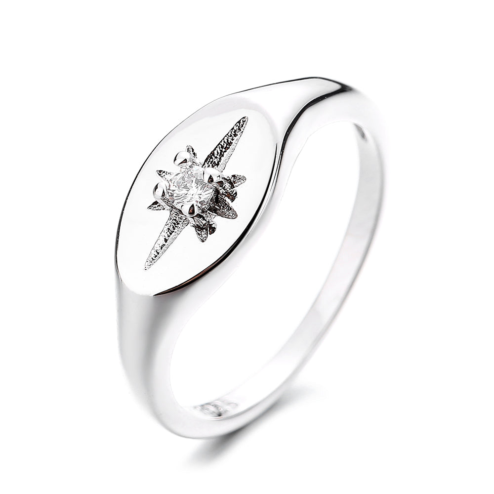 Sterling Silver Starburst Ring with Preciosa Crystals - RUN THE STREETS COLLABORATIVE