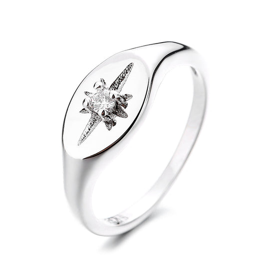 Sterling Silver Starburst Ring with Preciosa Crystals - RUN THE STREETS COLLABORATIVE