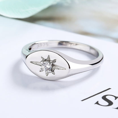 Sterling Silver Starburst Ring with Preciosa Crystals - RUN THE STREETS COLLABORATIVE