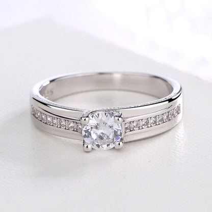 Sterling Silver Round-Cut Ring with crystals from Swarovski - RUN THE STREETS COLLABORATIVE