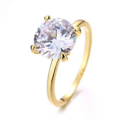 Sterling Silver Round Prong-Set Ring with crystals from Swarovski - RUN THE STREETS COLLABORATIVE