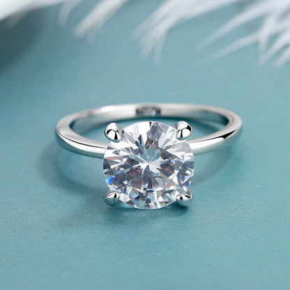 Sterling Silver Round Prong-Set Ring with crystals from Swarovski - RUN THE STREETS COLLABORATIVE