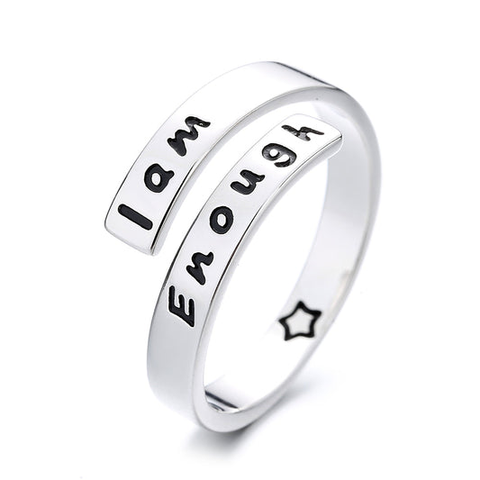Sterling Silver “I Am Enough” Inspirational Ring - RUN THE STREETS COLLABORATIVE
