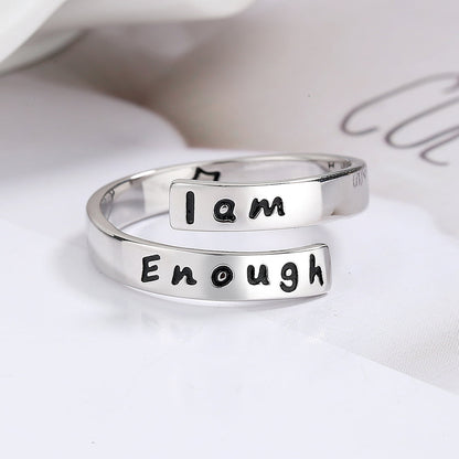 Sterling Silver “I Am Enough” Inspirational Ring - RUN THE STREETS COLLABORATIVE