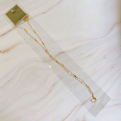 Pearls And Crosses Long Necklace - RUN THE STREETS COLLABORATIVE