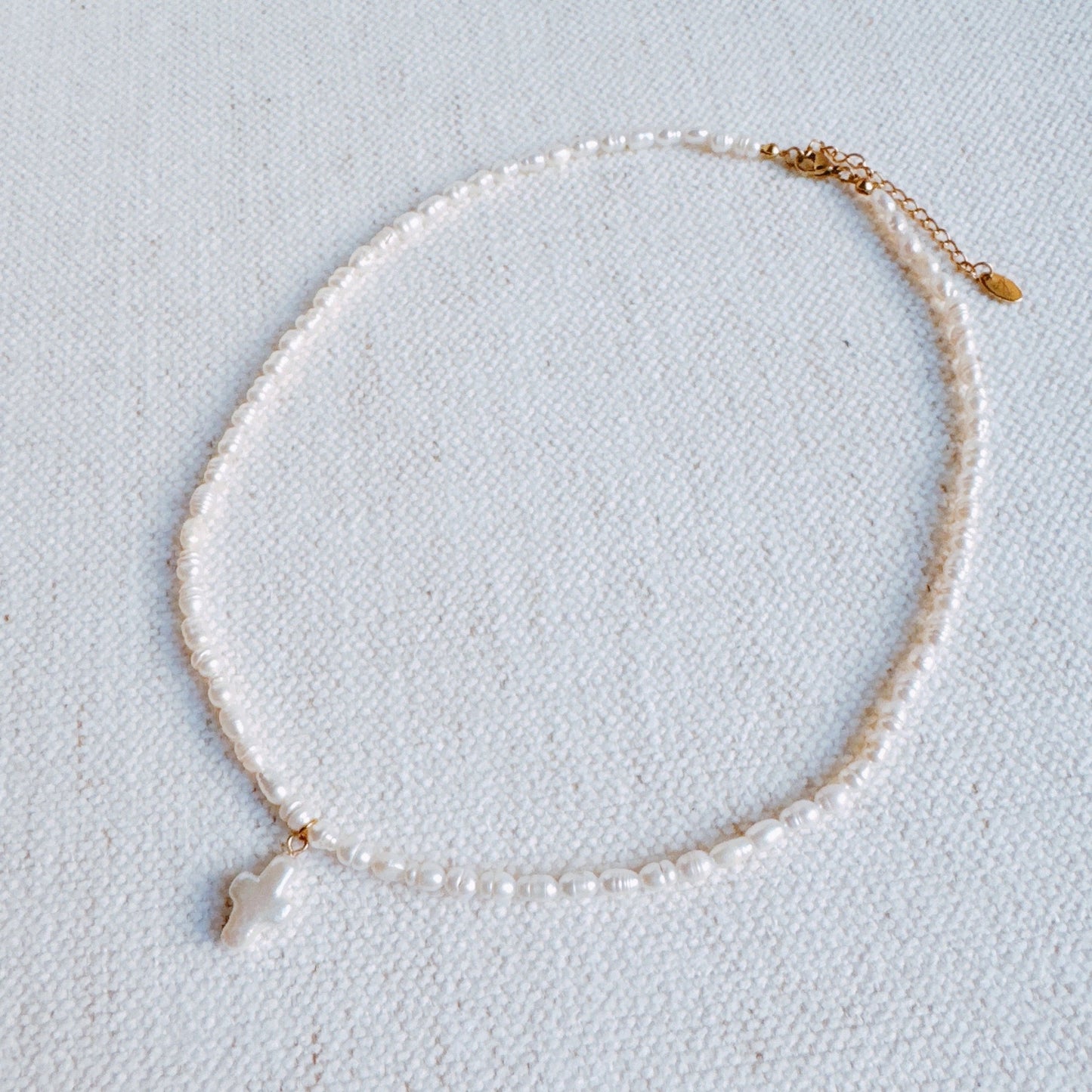 Genuine Freshwater Pearl Cross Necklace - RUN THE STREETS COLLABORATIVE