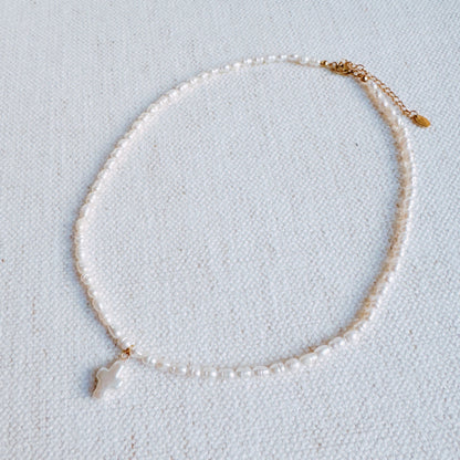 Genuine Freshwater Pearl Cross Necklace - RUN THE STREETS COLLABORATIVE