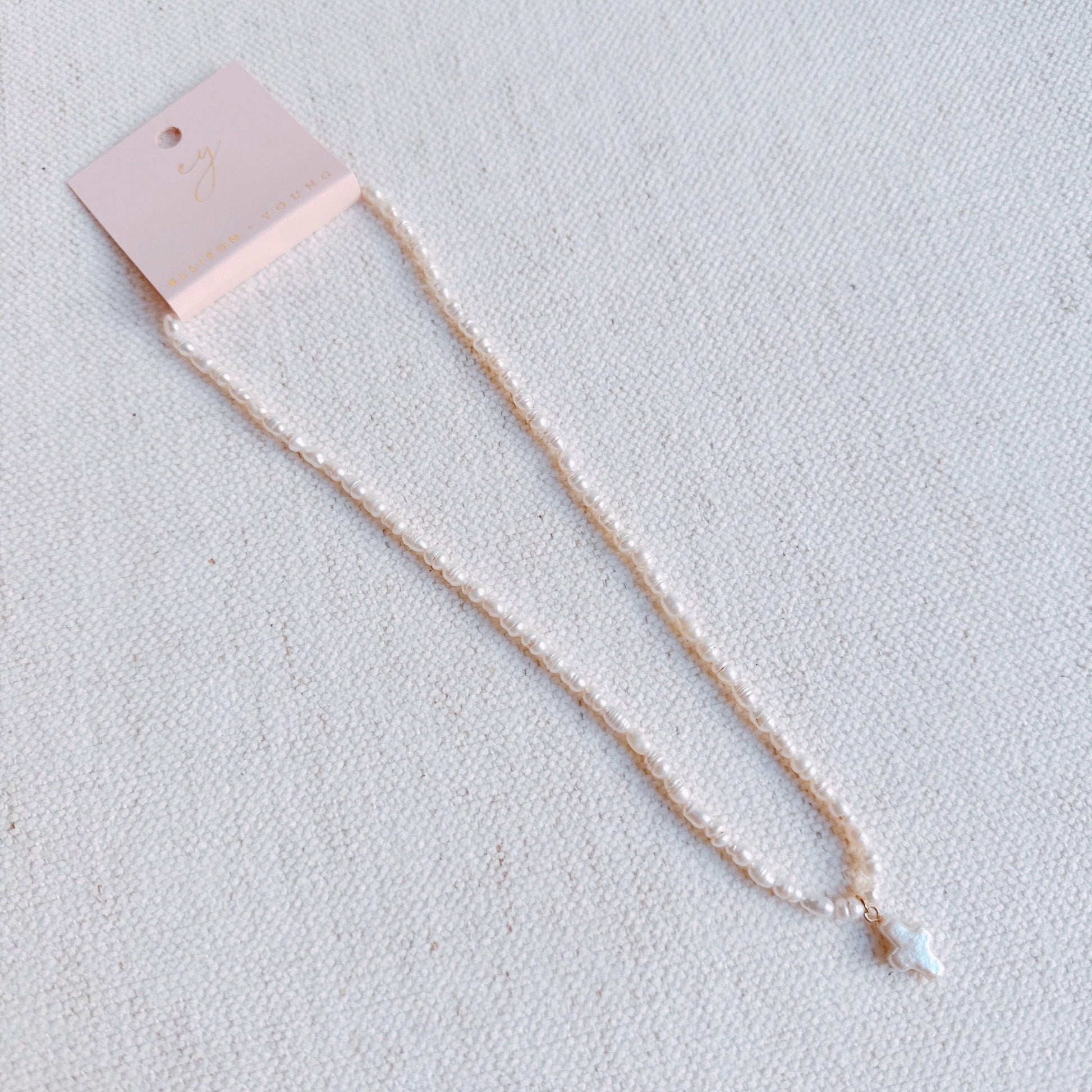 Genuine Freshwater Pearl Cross Necklace - RUN THE STREETS COLLABORATIVE