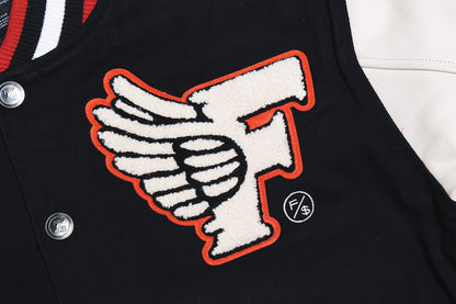 Manifest Varsity Jacket (Black) - RUN THE STREETS COLLABORATIVE