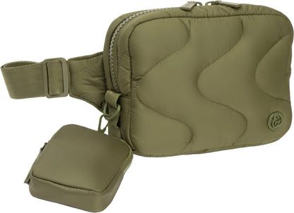 Joan & David Wave Puffer Quilted Nylon Passport Sling Bag - RUN THE STREETS COLLABORATIVE