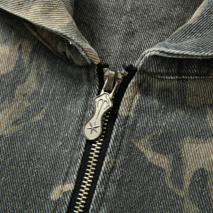 Olive Green Camouflage Zip Hoodie - RUN THE STREETS COLLABORATIVE