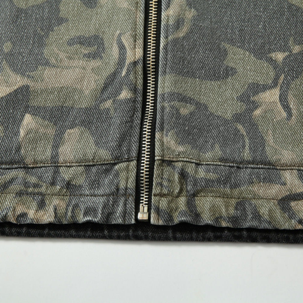 Olive Green Camouflage Zip Hoodie - RUN THE STREETS COLLABORATIVE