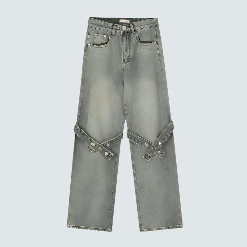 Retro Faded Straight-Leg Jeans