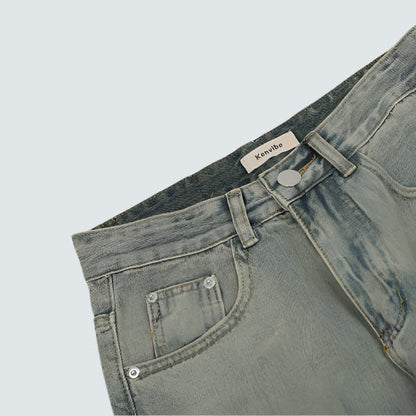 Retro Faded Straight-Leg Jeans Details