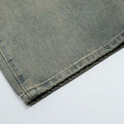 Retro Faded Straight-Leg Jeans Details Leg Bottom