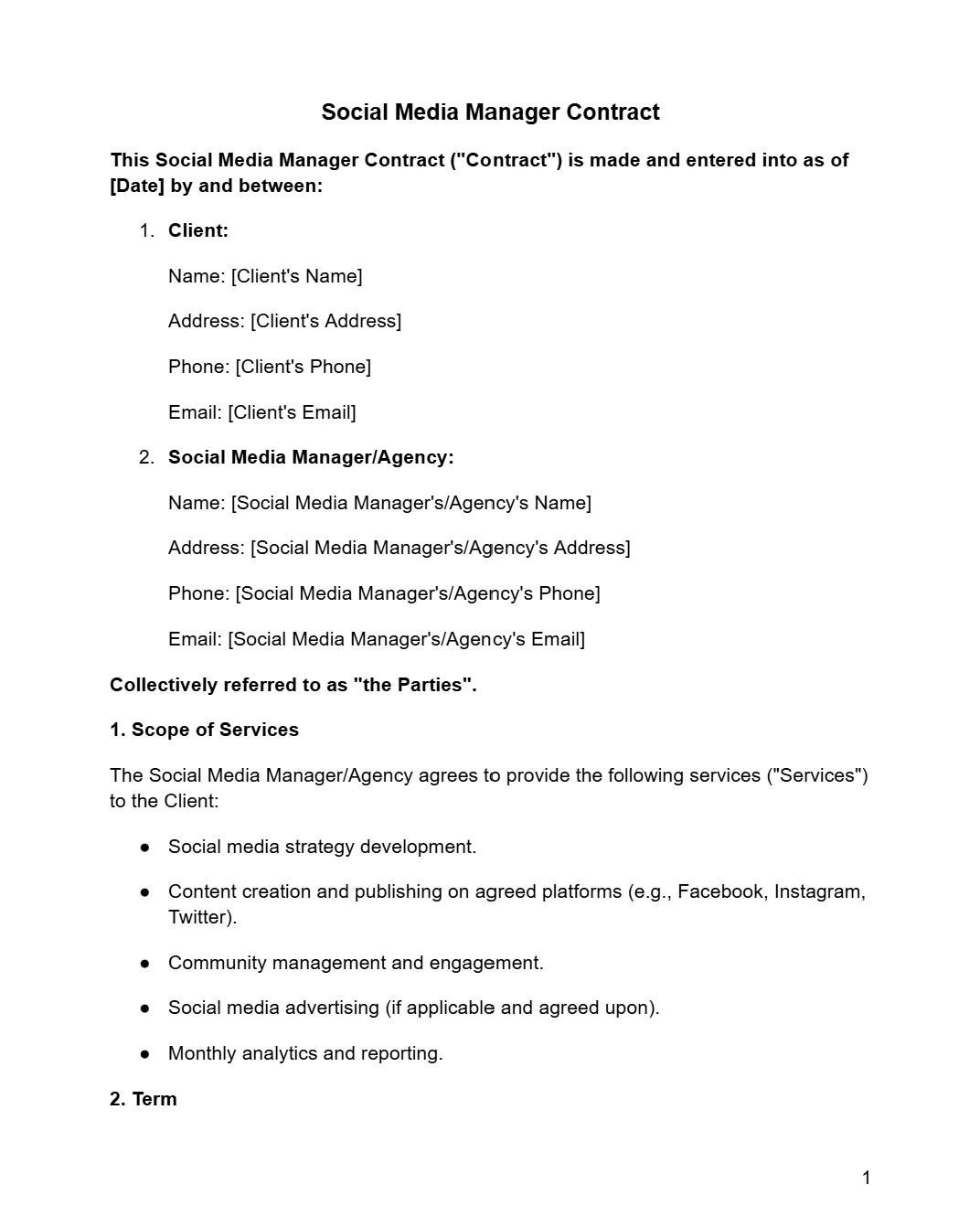 Social Media Manager Contract - RUN THE STREETS COLLABORATIVE