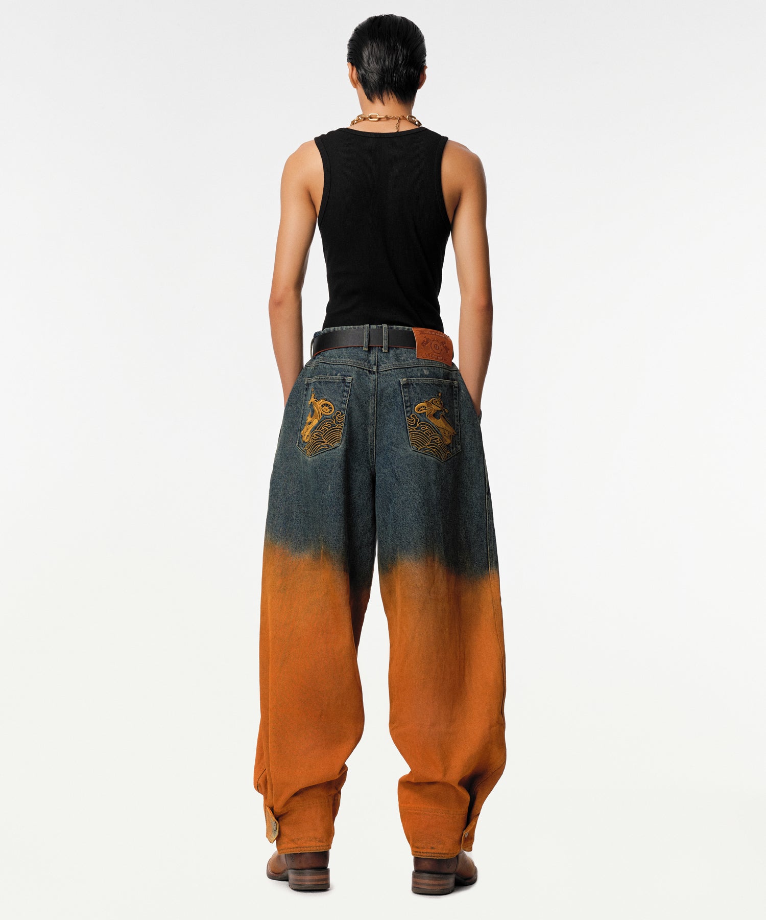 Rusted Ombre Gemyny Horseshoe Jeans - RUN THE STREETS COLLABORATIVE