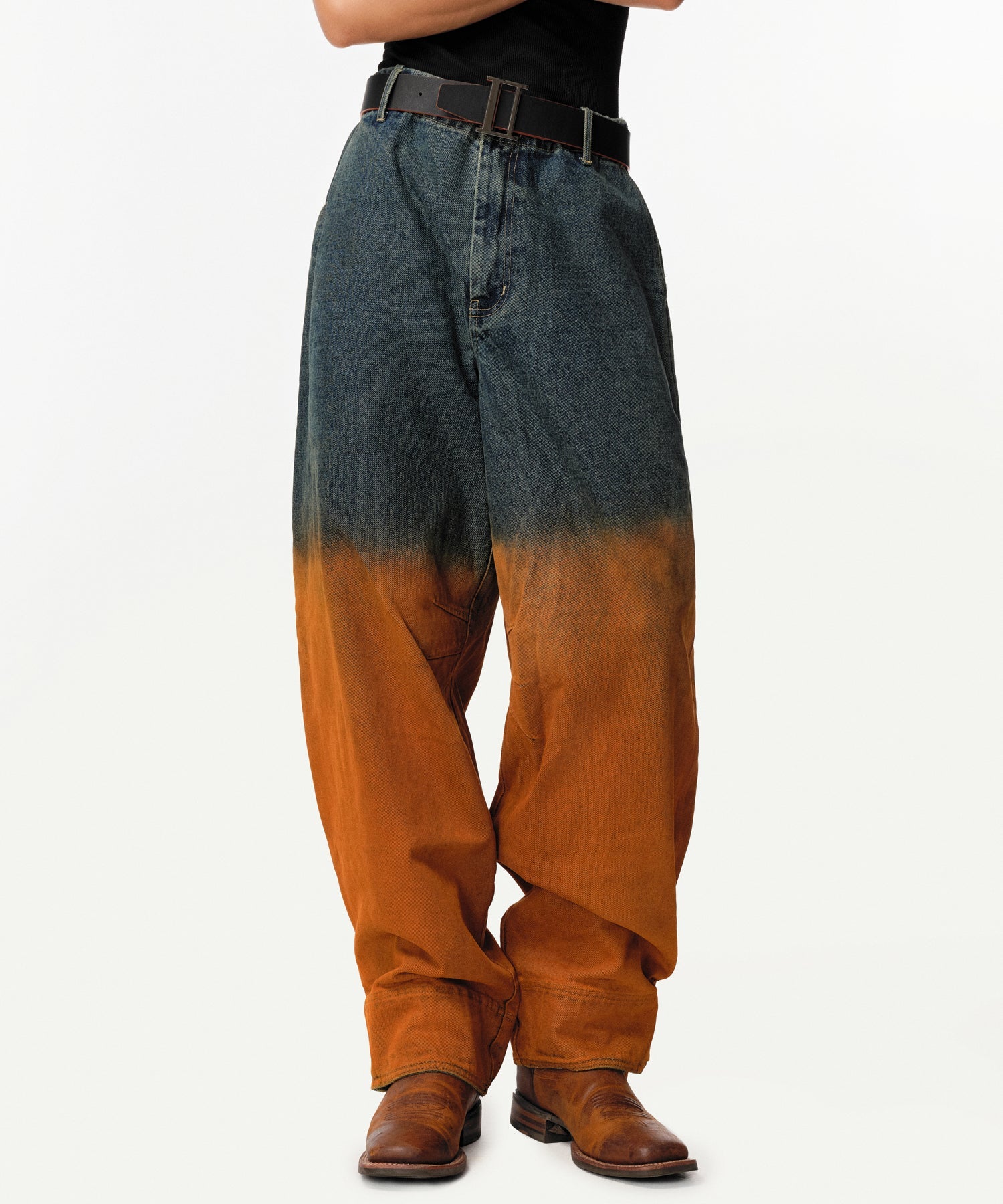 Rusted Ombre Gemyny Horseshoe Jeans - RUN THE STREETS COLLABORATIVE
