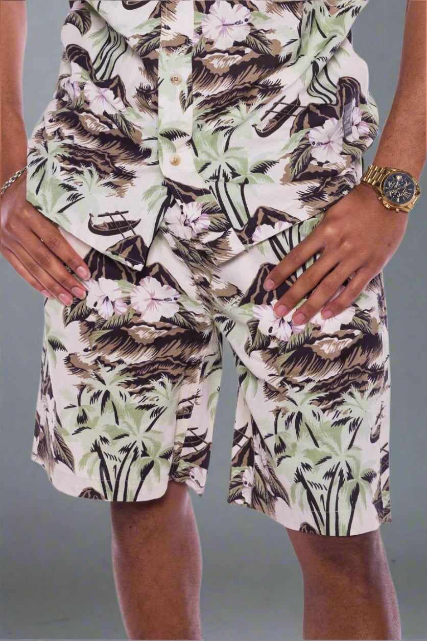 Stephan | Printed Linen Short - RUN THE STREETS COLLABORATIVE
