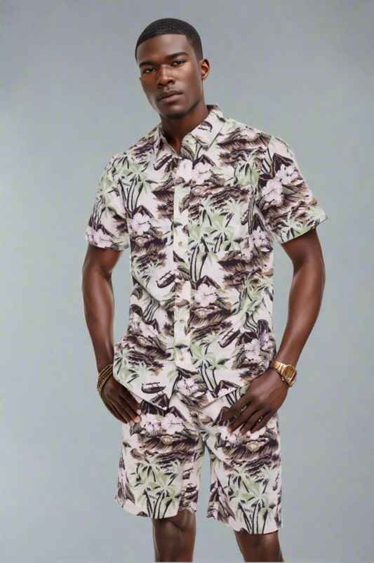 Talon | Printed Linen Shirt - RUN THE STREETS COLLABORATIVE