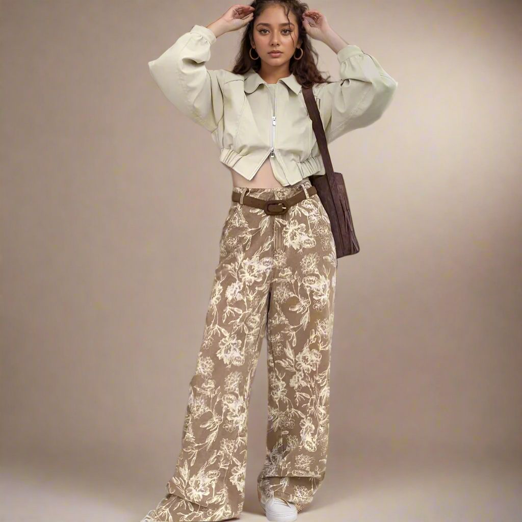 Vintage Straight Leg Floral Jeans - RUN THE STREETS COLLABORATIVE