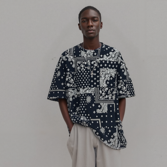 Paisley Patchwork Oversized Tee - RUN THE STREETS COLLABORATIVE