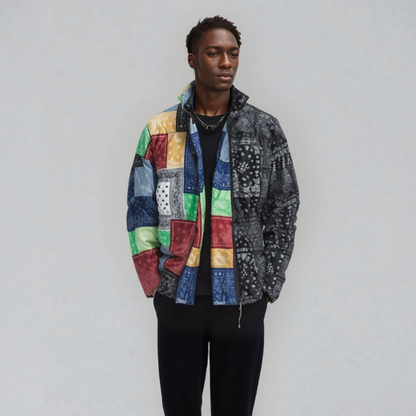 Bandana Patchwork Puffer Jacket - RUN THE STREETS COLLABORATIVE