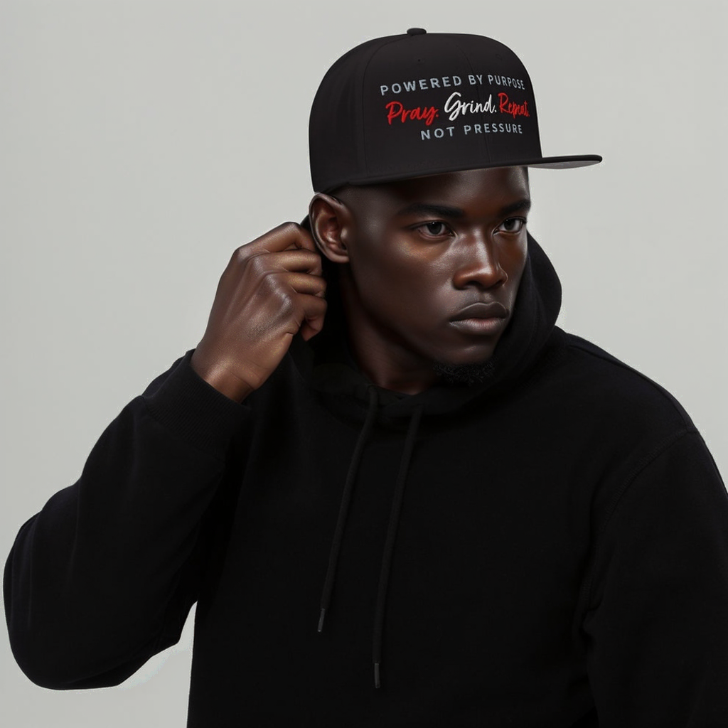 Pray. Grind. Repeat. Snapback Hat Baseball Cap - RUN THE STREETS COLLABORATIVE