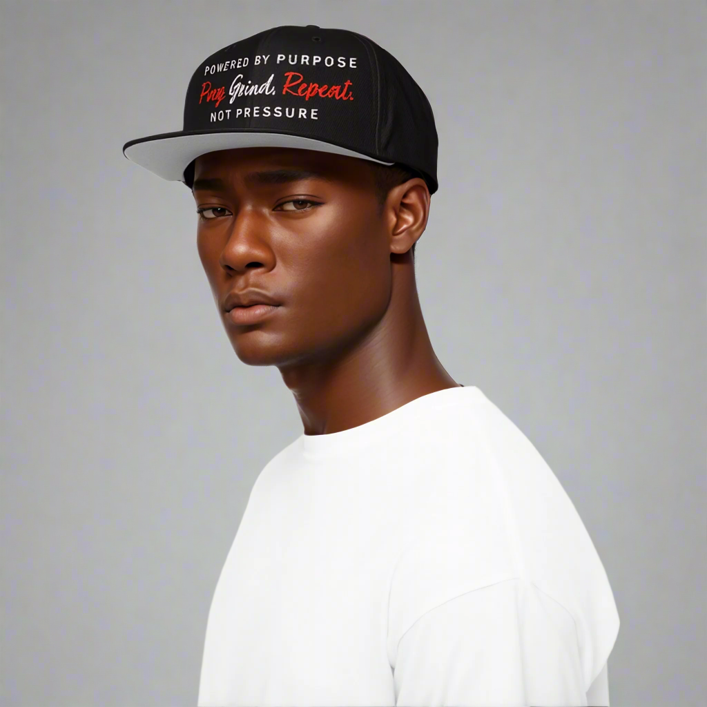 Pray. Grind. Repeat. Snapback Hat Baseball Cap - RUN THE STREETS COLLABORATIVE