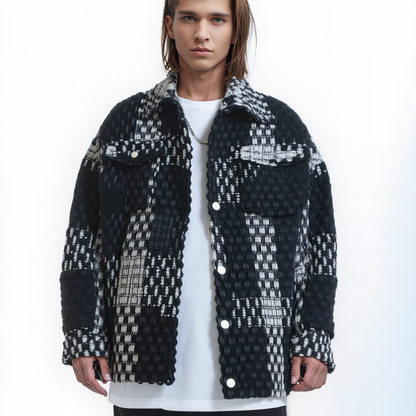 Patchwork Bouclé Shacket