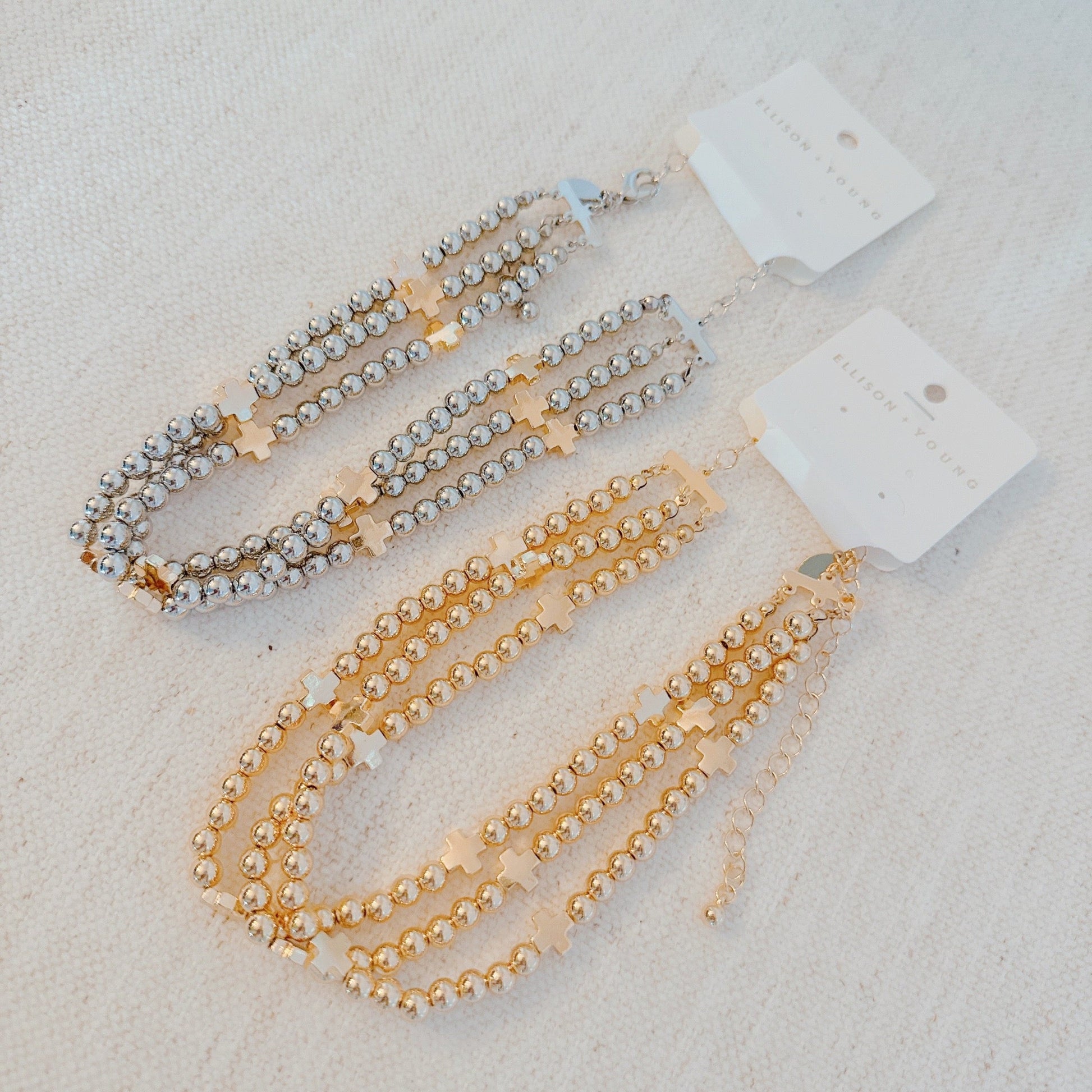 Triple Layers Of Blessings Cross Necklace - RUN THE STREETS COLLABORATIVE