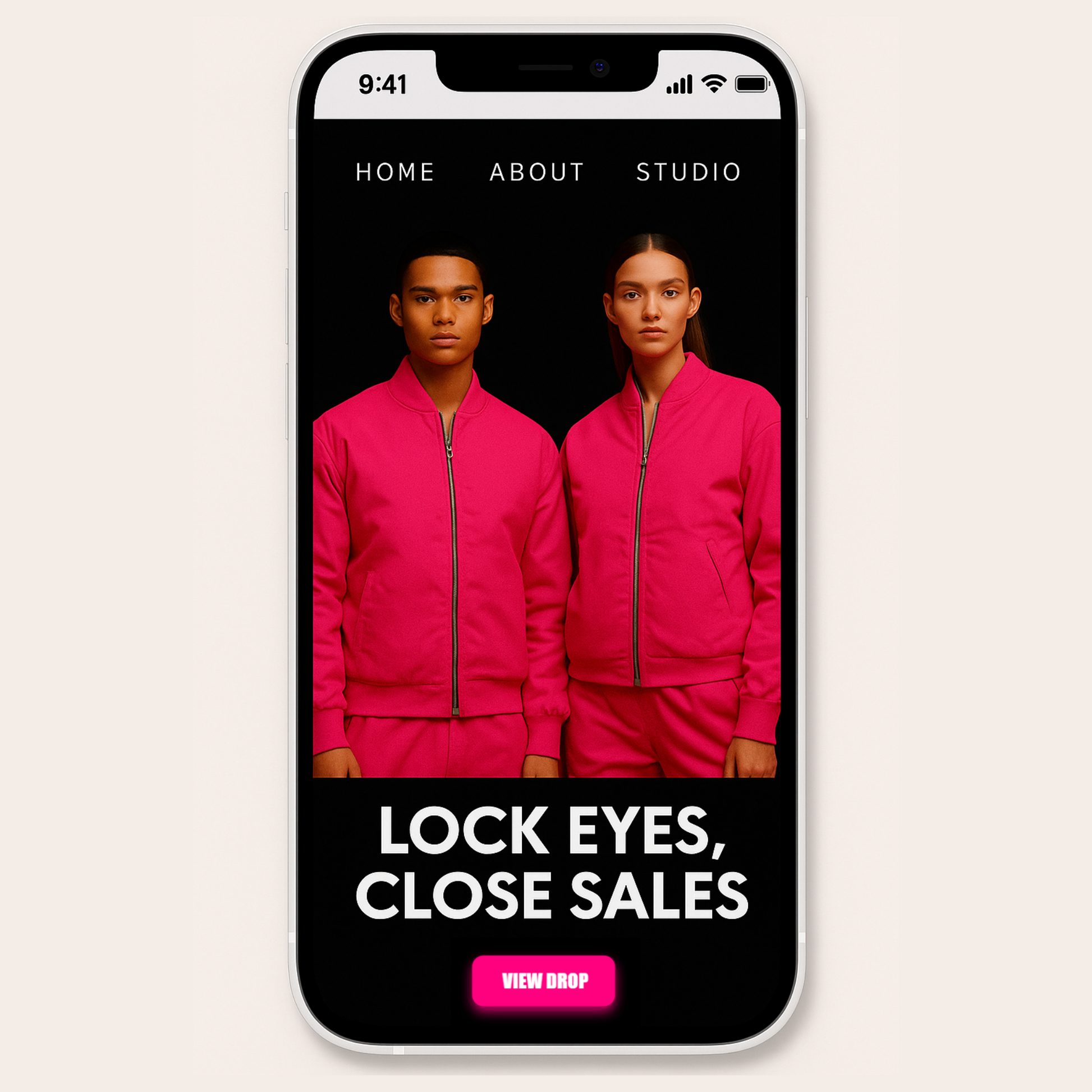 Pink Neon Glow Button - RUN THE STREETS COLLABORATIVE