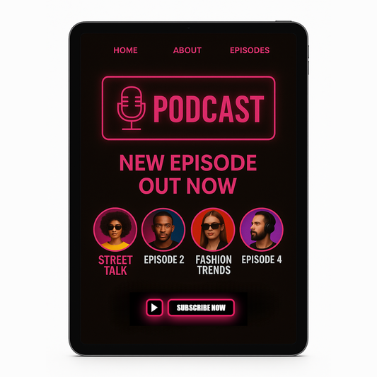 Pink Neon Outline Glow Subscribe Now Button - RUN THE STREETS COLLABORATIVE