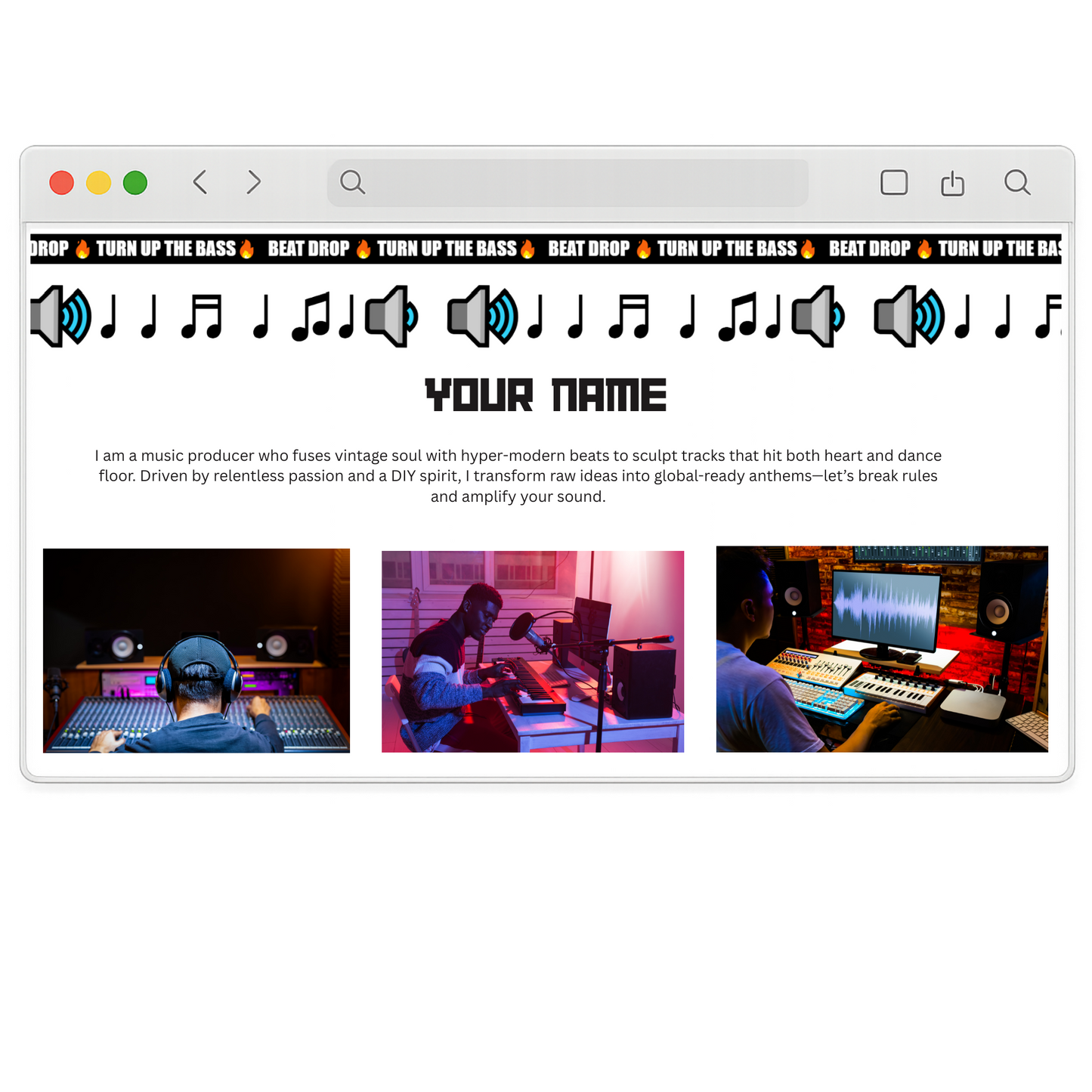 Beat Drop Emoji Promo Scrolling Text Bar - RUN THE STREETS COLLABORATIVE