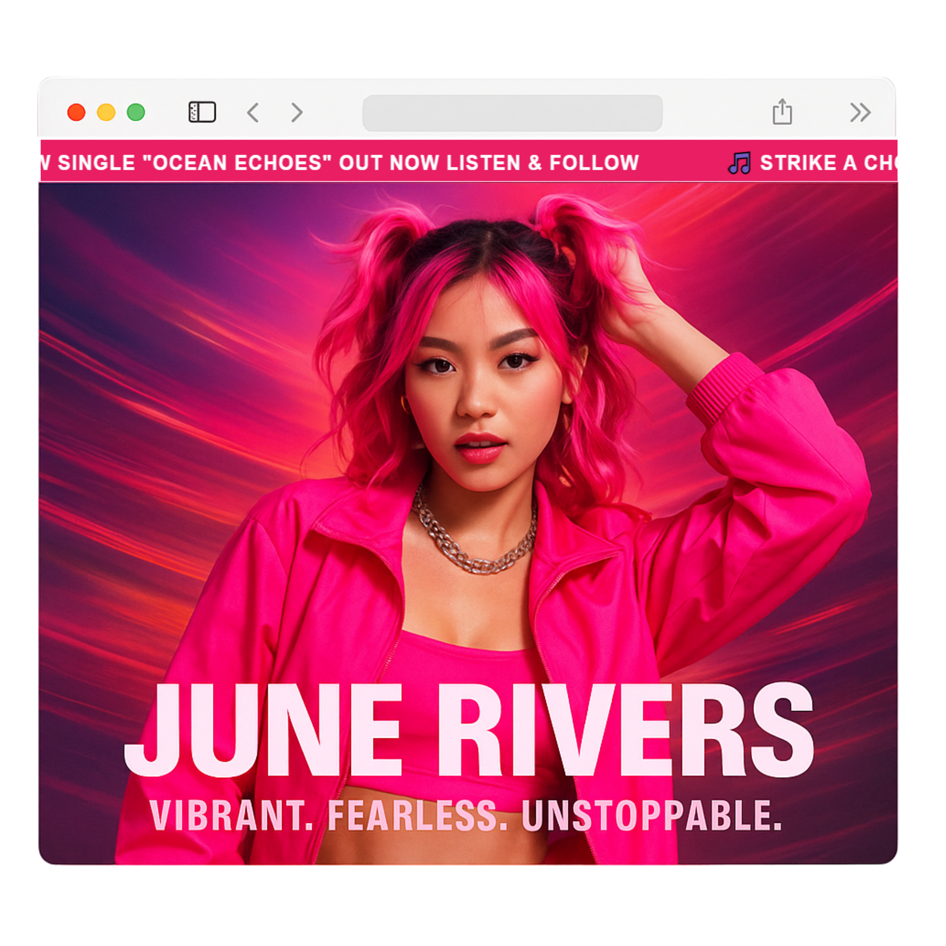 Hot Pink Scrolling Text Bar - RUN THE STREETS COLLABORATIVE