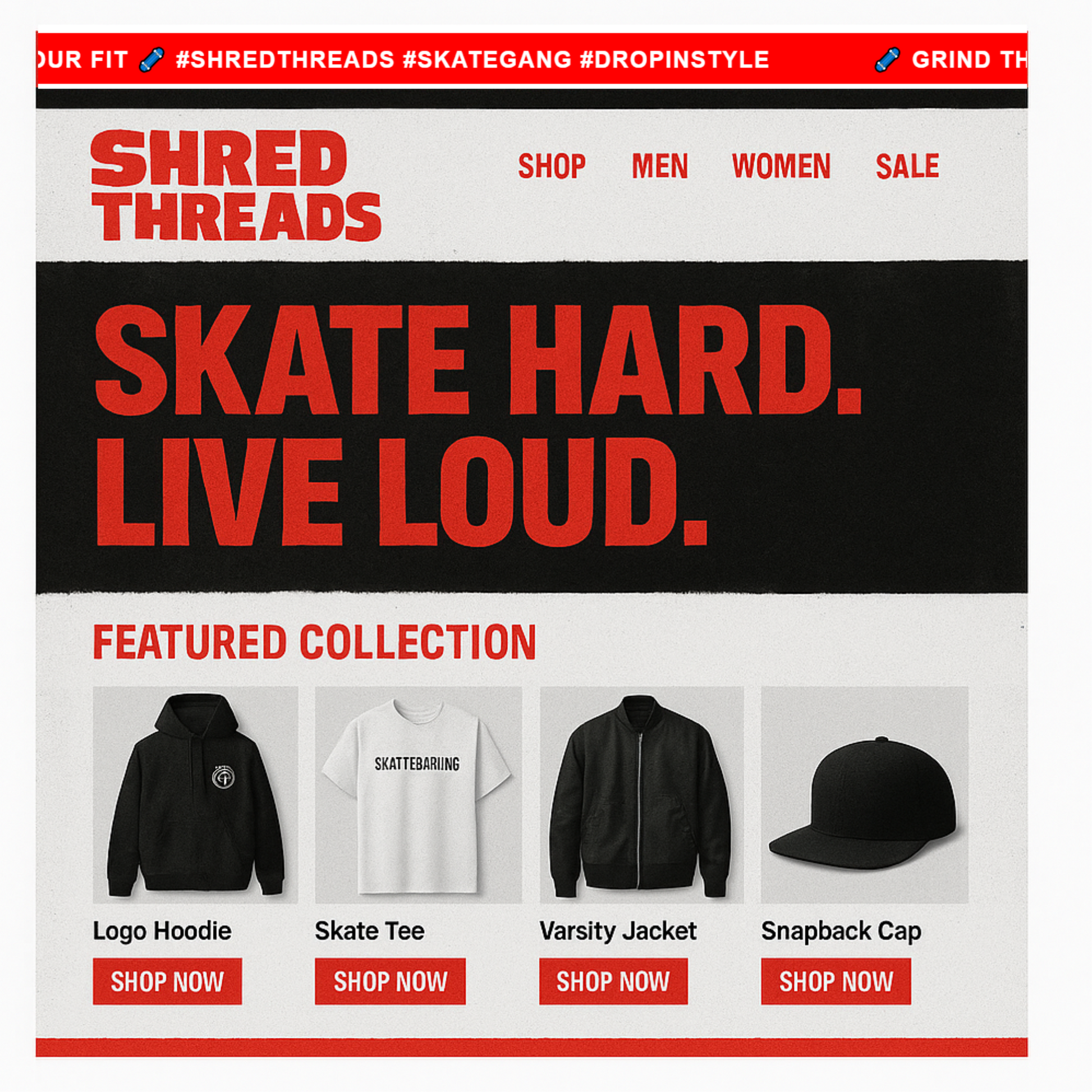 Red Scrolling Text Bar - RUN THE STREETS COLLABORATIVE