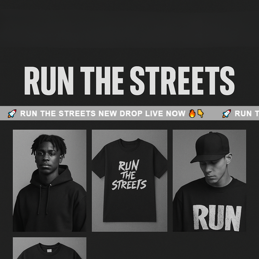 Gray Scrolling Text Bar - RUN THE STREETS COLLABORATIVE