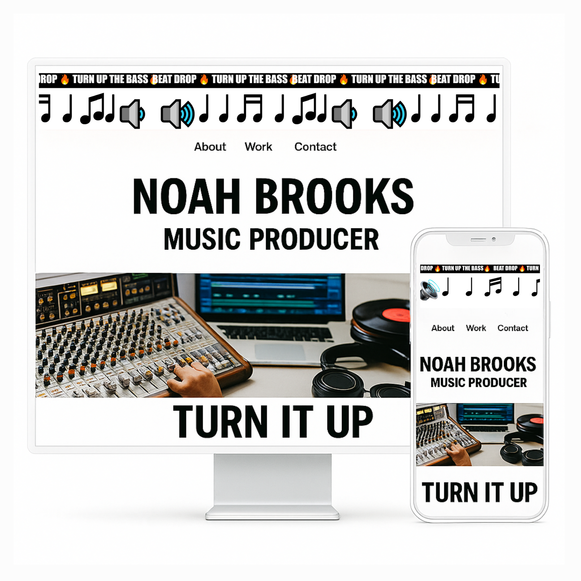 Beat Drop Emoji Promo Scrolling Text Bar - RUN THE STREETS COLLABORATIVE