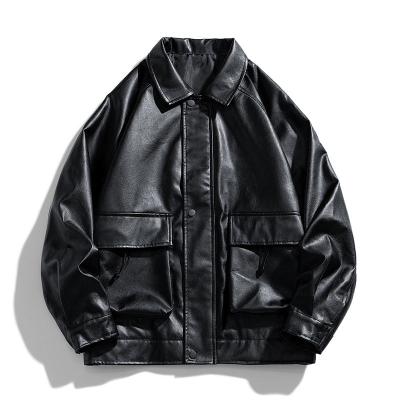 Green Signal Faux Leather Utility Jacket - RUN THE STREETS COLLABORATIVE