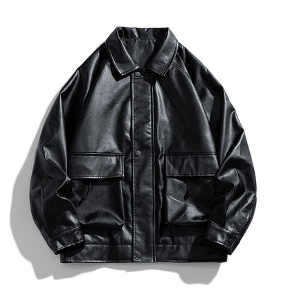 Green Signal Faux Leather Utility Jacket - RUN THE STREETS COLLABORATIVE