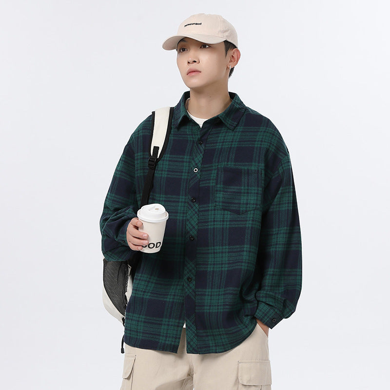 Brushed Plaid Flannel Overshirt