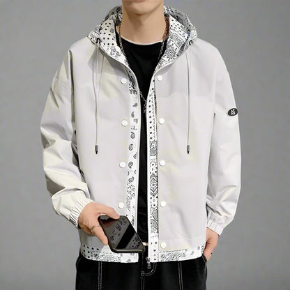 Bandana-Lined Hooded Windbreaker