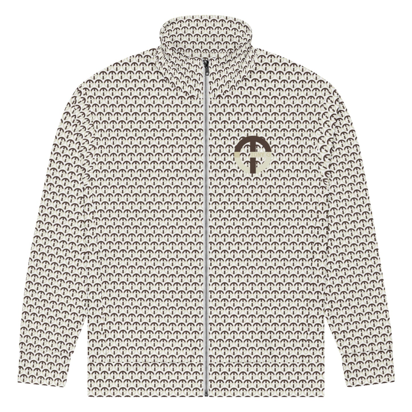 TONY G Unisex Track Jacket, featuring the TG Logo #2 Monogram Pattern - RUN THE STREETS COLLABORATIVE