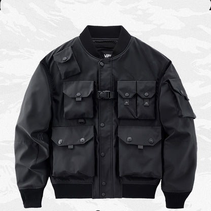 Multi-Pocket Technical Bomber Jacket