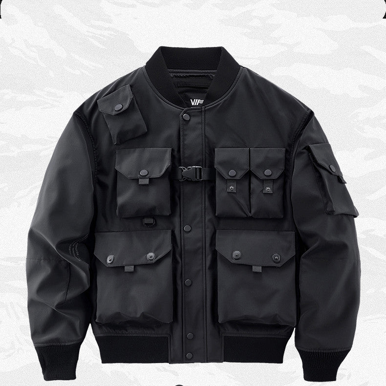 Multi-Pocket Technical Bomber Jacket