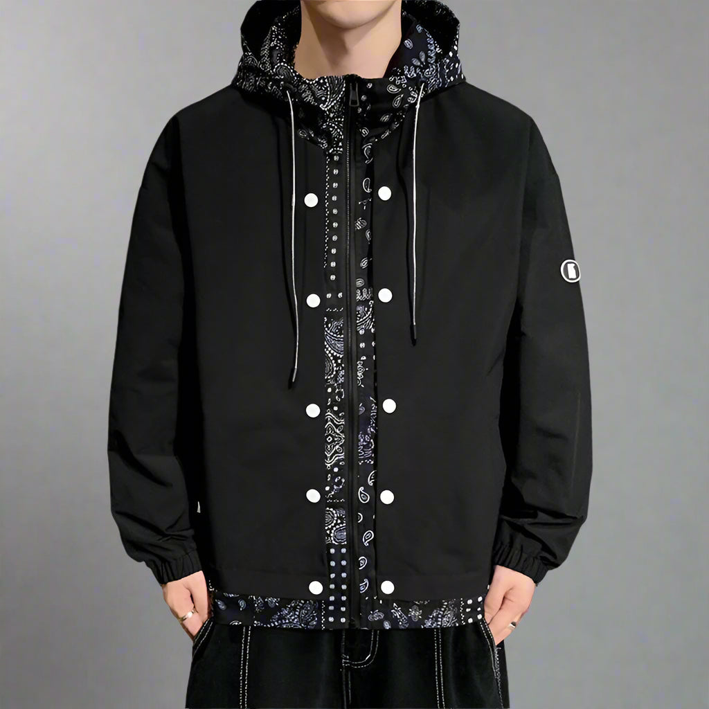 Bandana-Lined Hooded Windbreaker