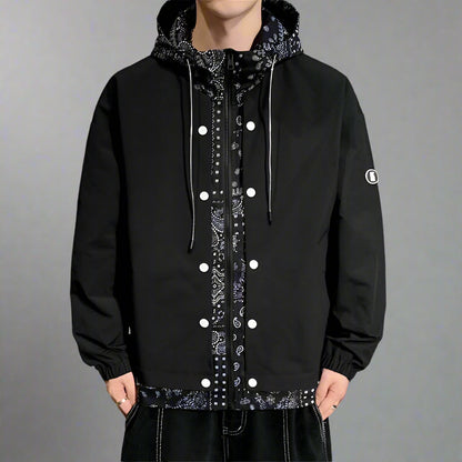 Bandana-Lined Hooded Windbreaker