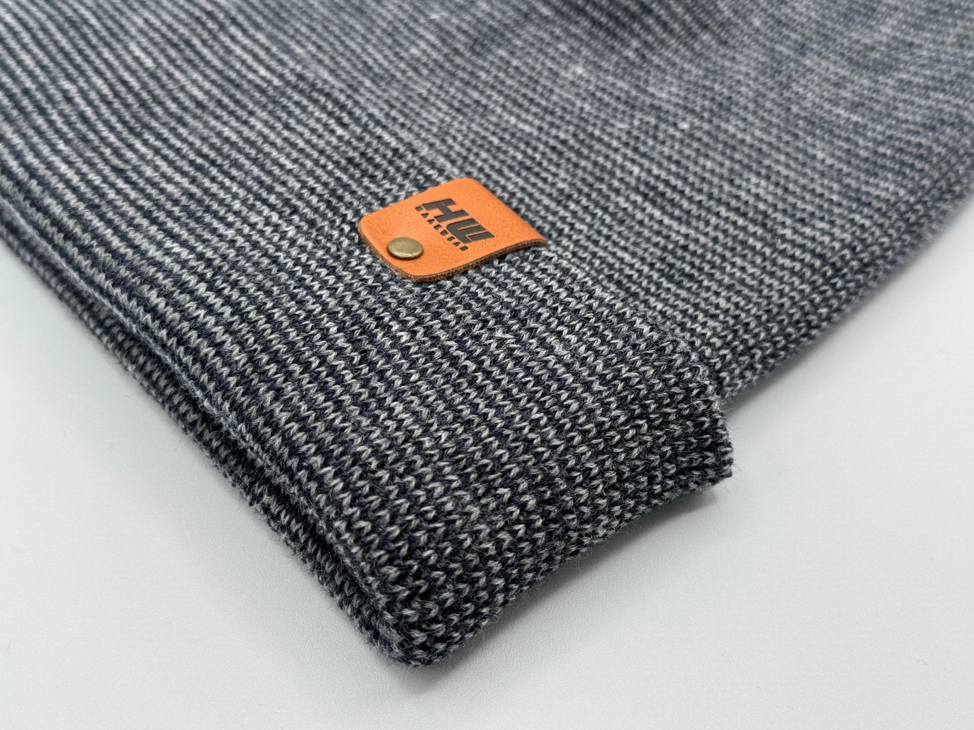 HAAKWEAR Classic Fusion Cuffed Beanie - Gray / Denim, Made in USA - RUN THE STREETS COLLABORATIVE